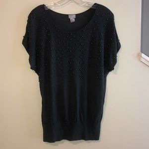 H&M Short Sleeve Beaded Sweater